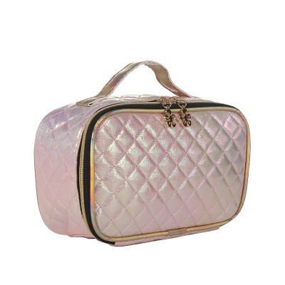 Holographic PU storage pouch travel makeup cosmetic toiletry bag for women