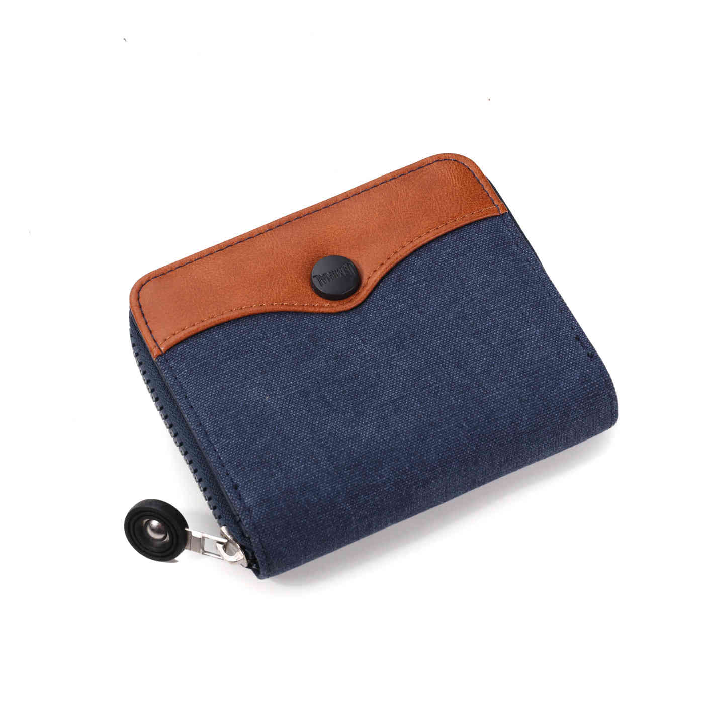 Denim Jean fabric short style Bi-fold men's 2 fold card wallet