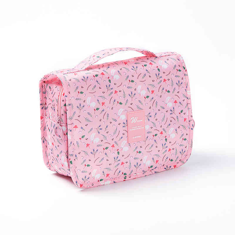Folding hanging wash travel cosmetic case makeup brush pouch bag 