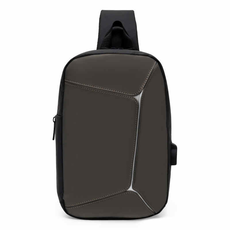 Business mens messenger crossbody bag with USB charging