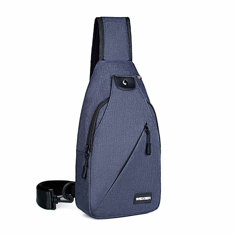 Mens water resistant oxford crossbody shoulder bag chest pack with multip pocket