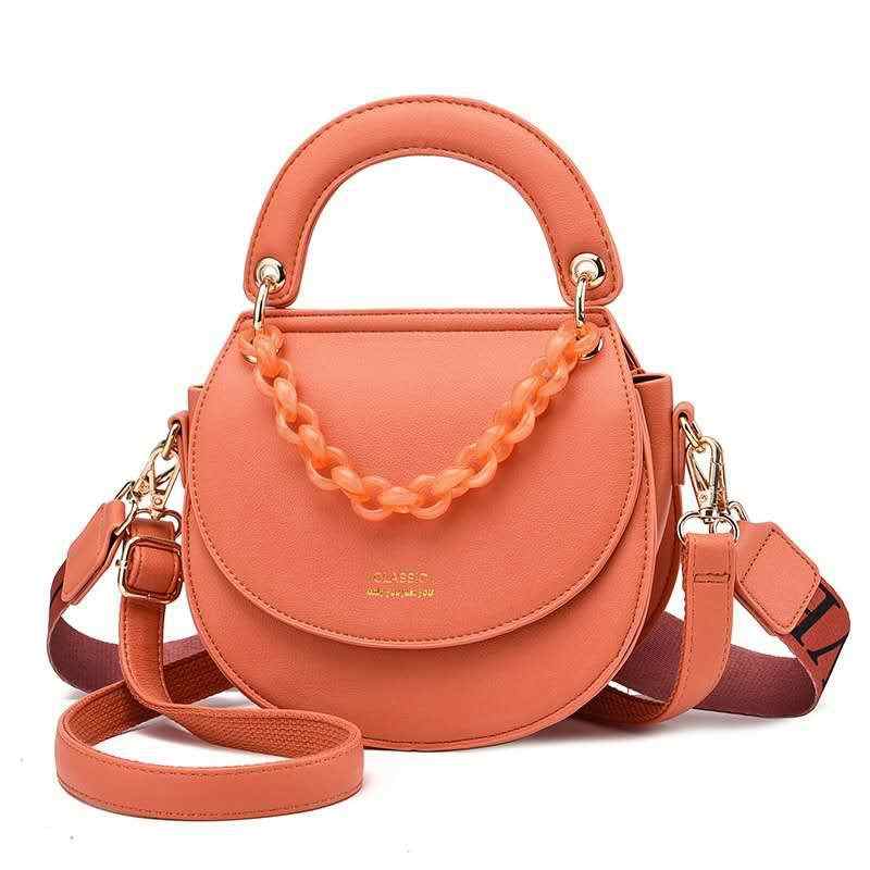 Wholesale small red orange leather crossbody shoulder messenger bag