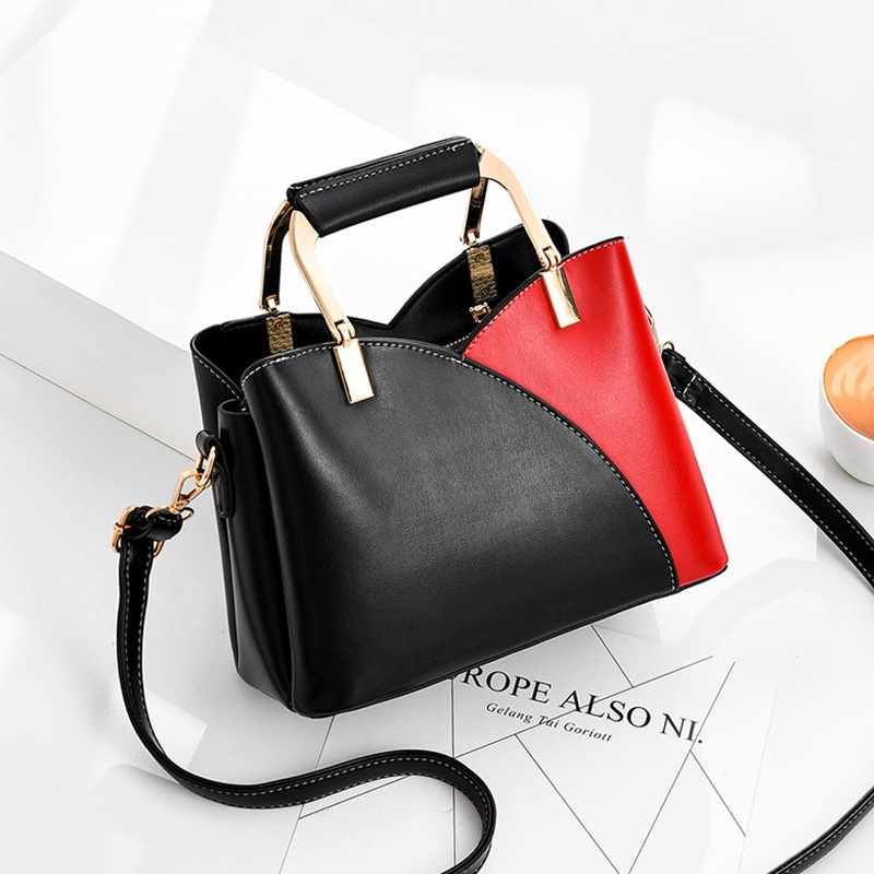 Fashion designer black adjustable leather messenger cross body shoulder bag