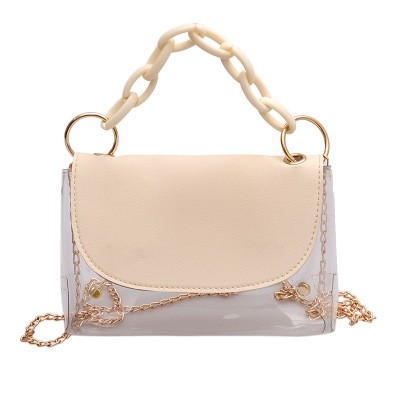 Wholesale designer leather handbag clear plastic crossbody bag for travel