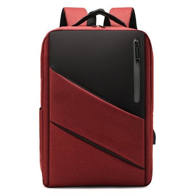 Business men reflective strip shoulder laptop backpack with USB charging port 