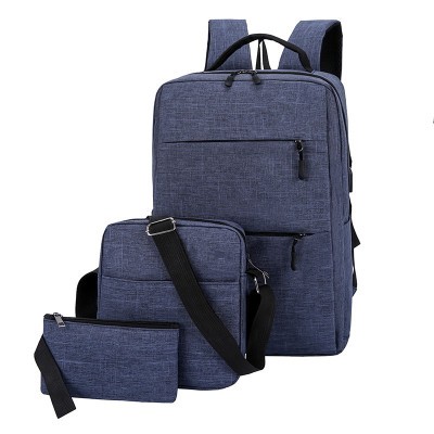 Waterproof 3 sets USB oxford notebook laptop bag backpack