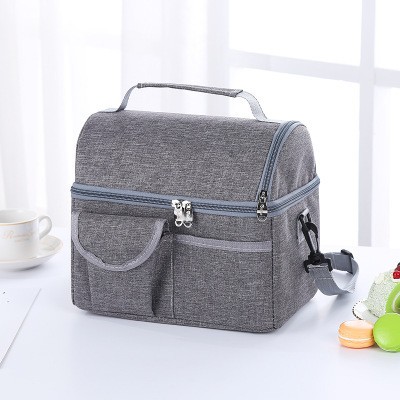 Double layer cationic yarn-dyed insulation lunch cooler diaper mommy bag
