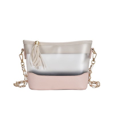 New transparent jelly pu leather crossbody bag for ladies girl