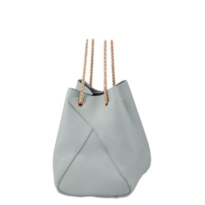 Fashion lady shoulder tote bucket bag with golden chain