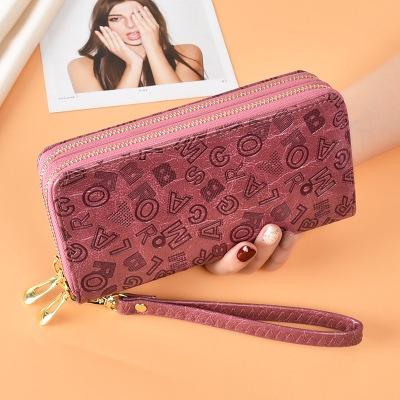 Cute leather coin wallet purse with double zipper