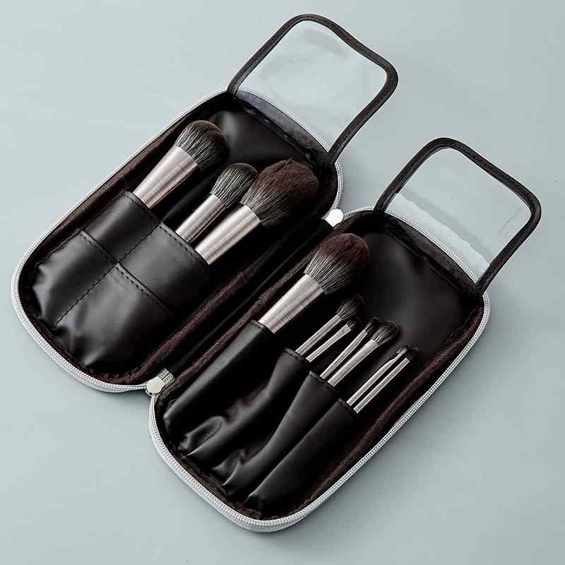 Foldable 10 12 15 slot pu leather travel makeup brush pouch
