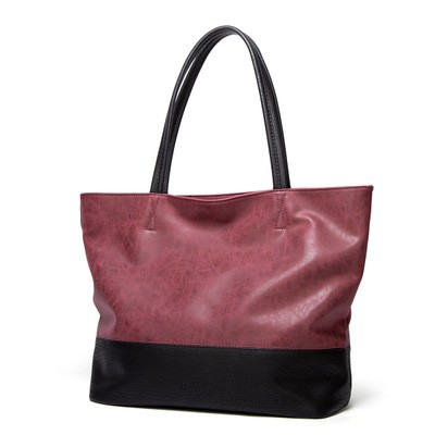 Large capacity soft pu leather shoulder tote bag