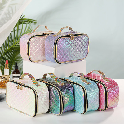 New holographic PU storage pouch travel makeup cosmetic toiletry bag (图4)