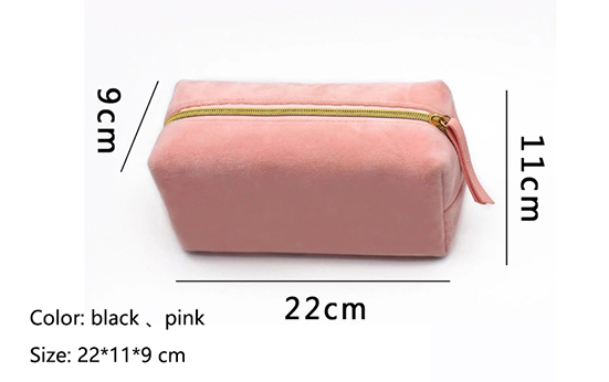 Custom logo multi-funtional velvet makeup cosmetic bag stationery storage pouch(图2)