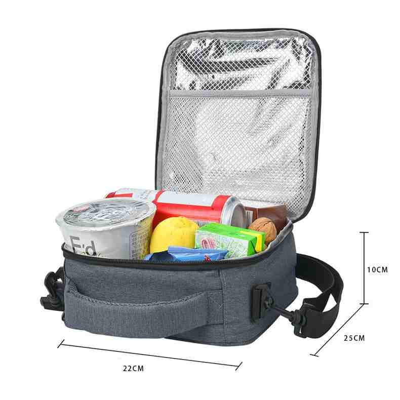 Oxford crossbody insulated picnic lunch cooler bag with thick aluminum foil(图4)