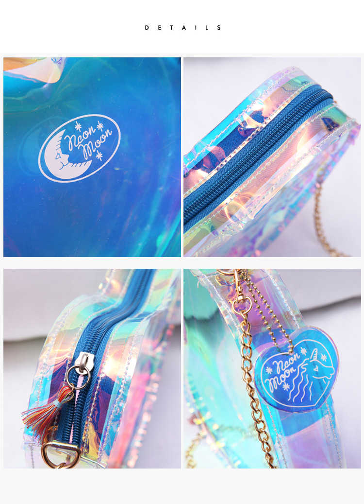 New colorful holographic soft PVC messenger crossbody bag (图2)