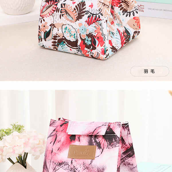 Cute 12oz printed insulated canvas portable aluminium foil lunch cooler bag for student (图4)