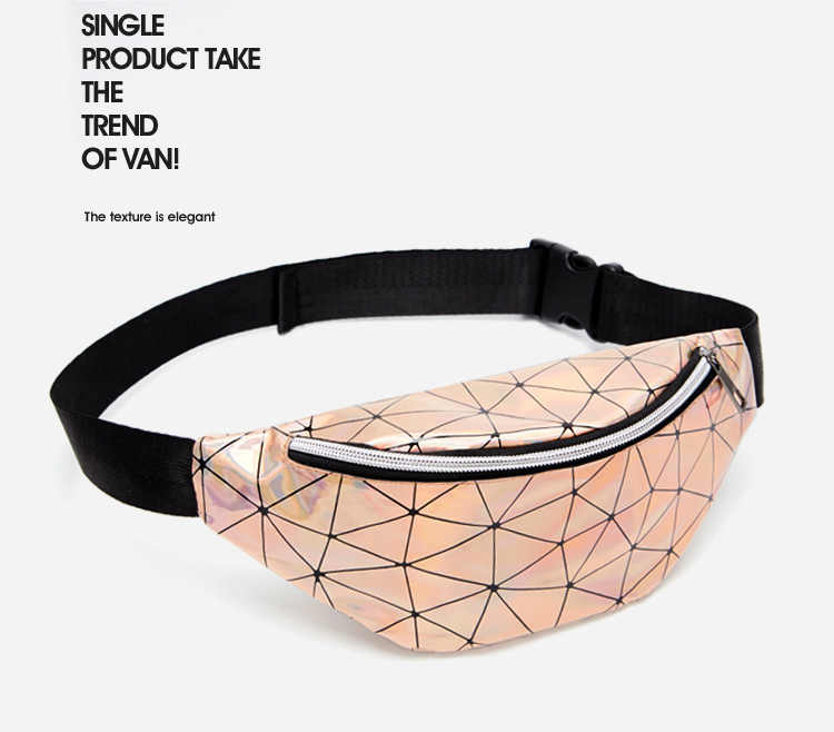  Fashion holographic PU leather phone wallet bum fanny pack waist bag (图7)