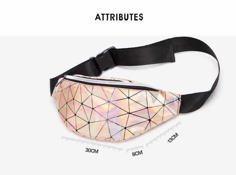  Fashion holographic PU leather phone wallet bum fanny pack waist bag (图10)