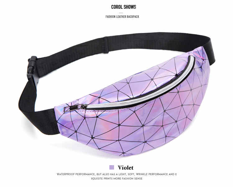  Fashion holographic PU leather phone wallet bum fanny pack waist bag (图11)
