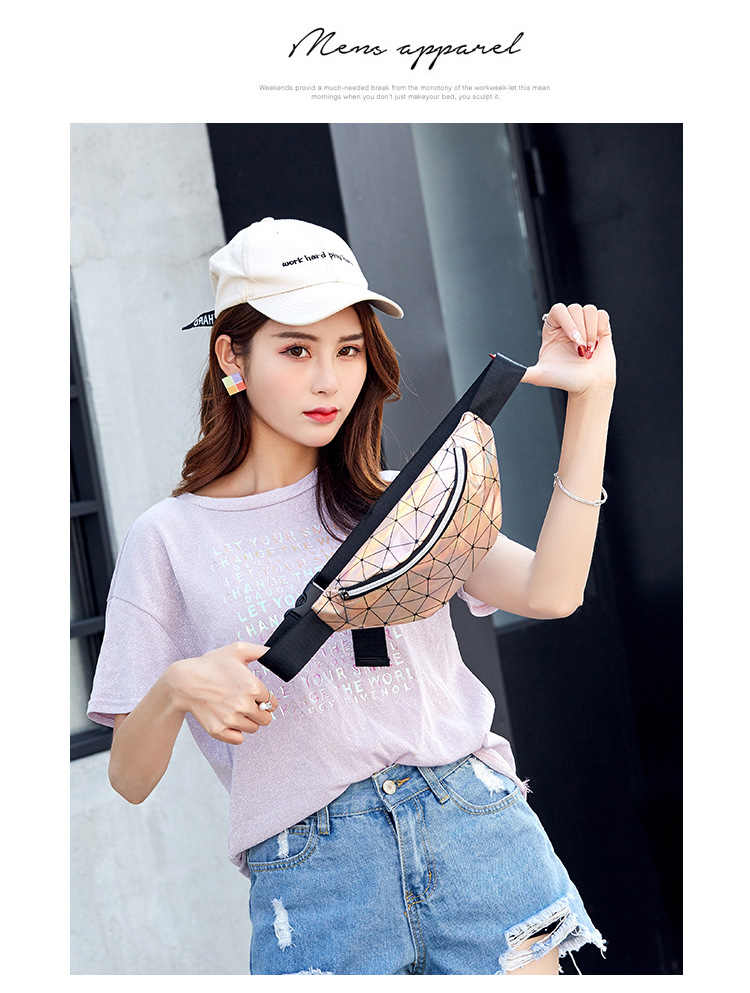  Fashion holographic PU leather phone wallet bum fanny pack waist bag (图1)