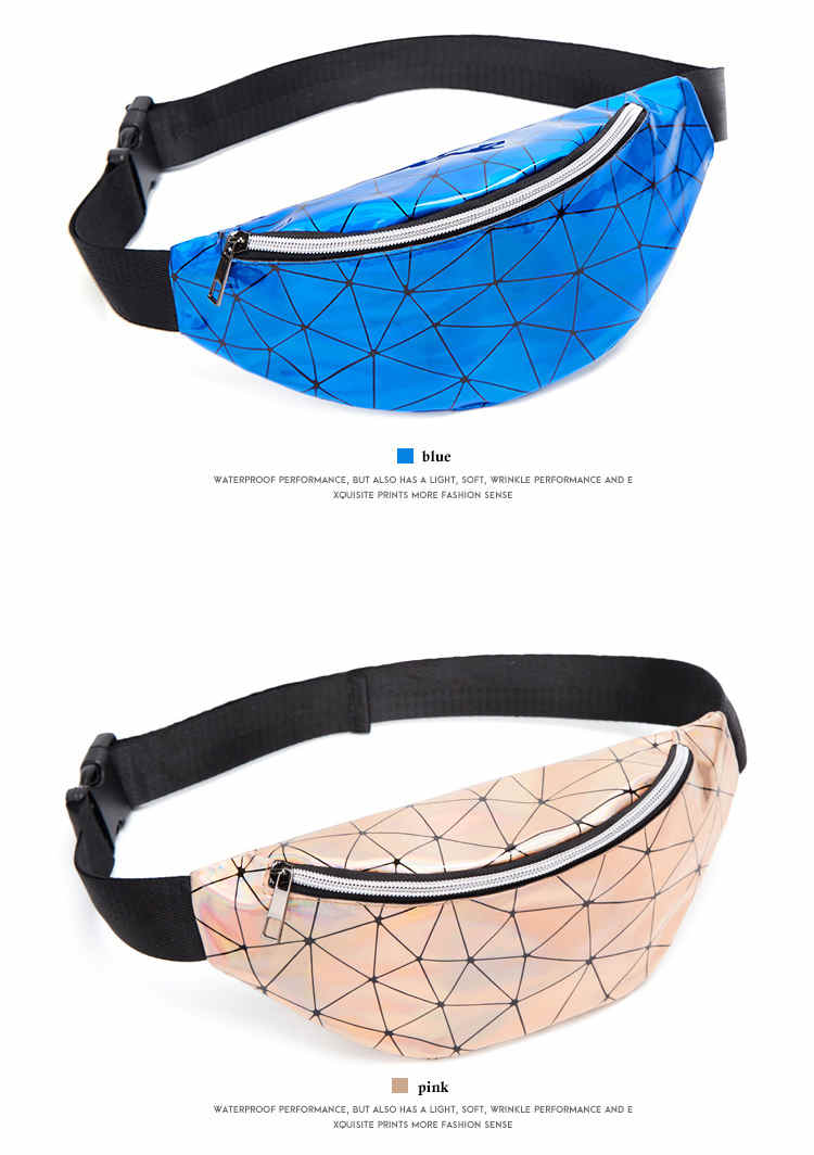  Fashion holographic PU leather phone wallet bum fanny pack waist bag (图12)