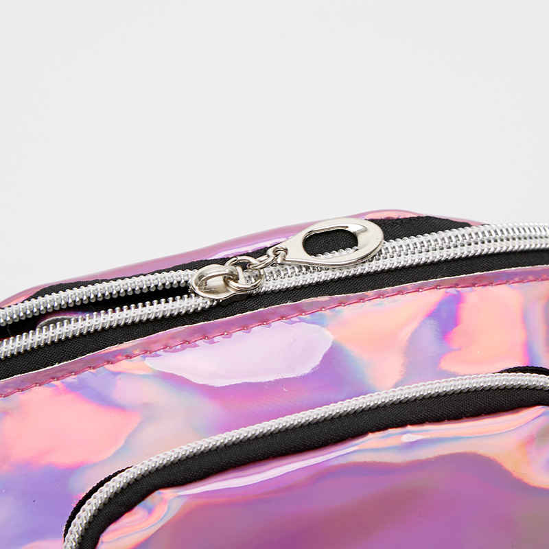Shinny soft hologram belt bag PU leather mobile phone waist pack with adjustable strap(图12)