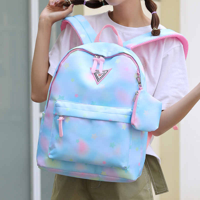 Trendy waterproof ventilated soft casual school bag oxford backpack for student(图3)