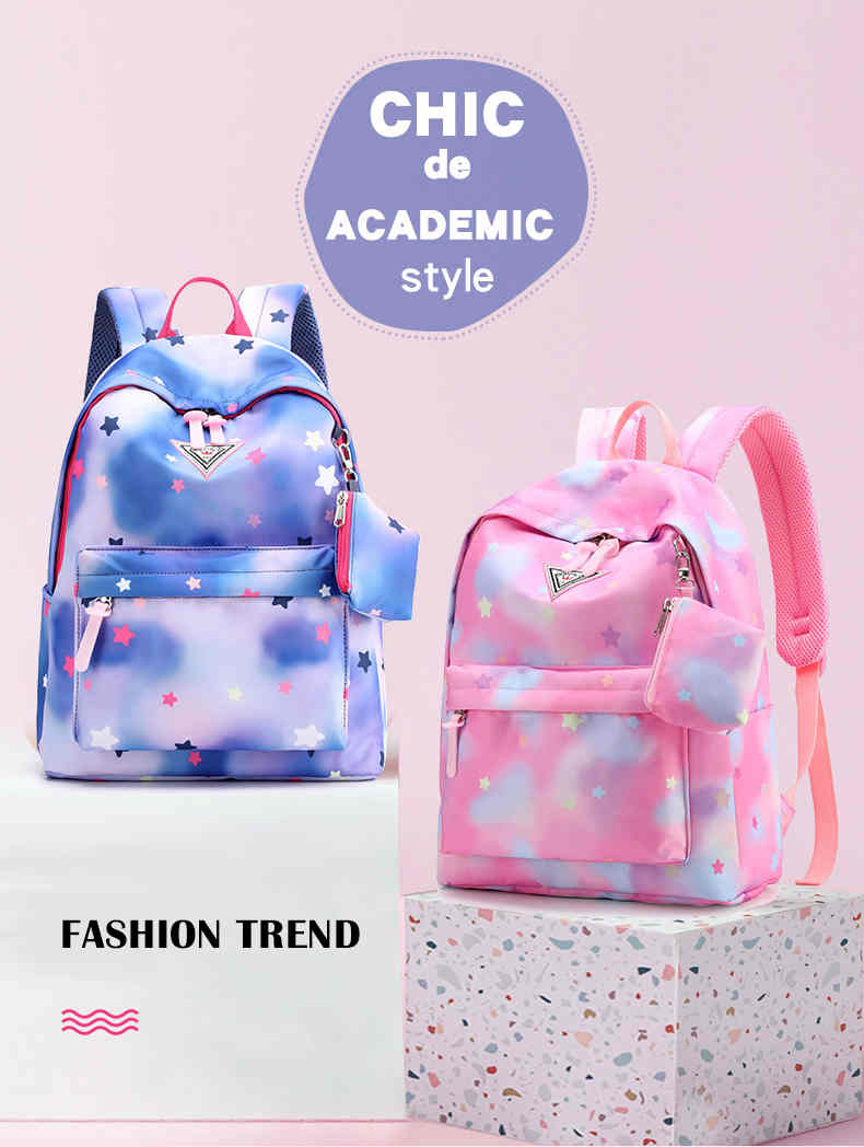 Trendy waterproof ventilated soft casual school bag oxford backpack for student(图1)