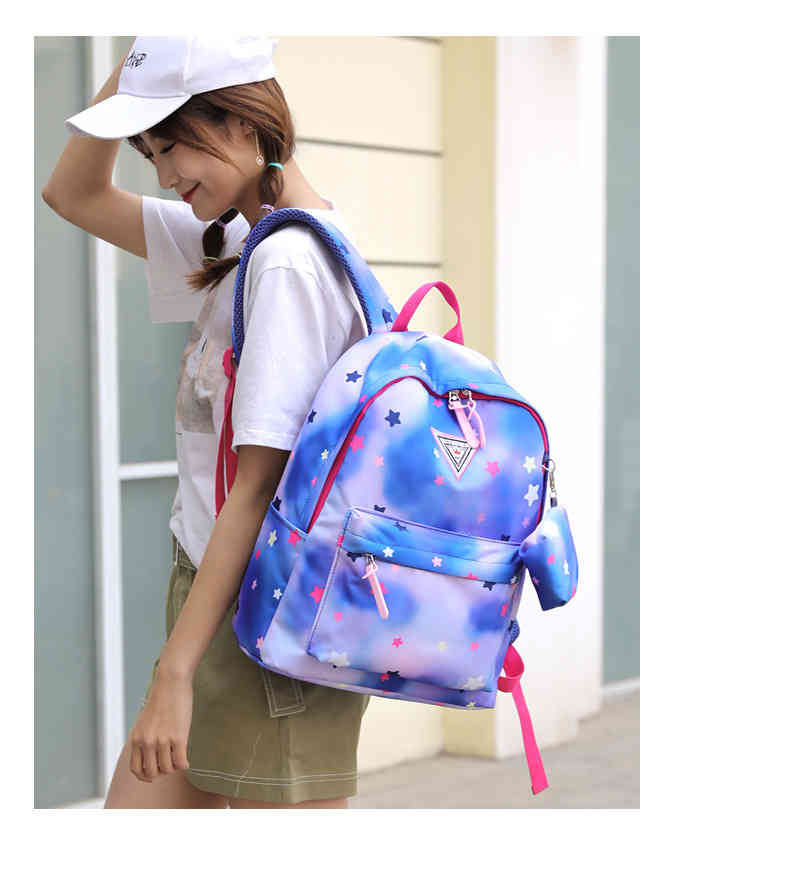 Trendy waterproof ventilated soft casual school bag oxford backpack for student(图22)