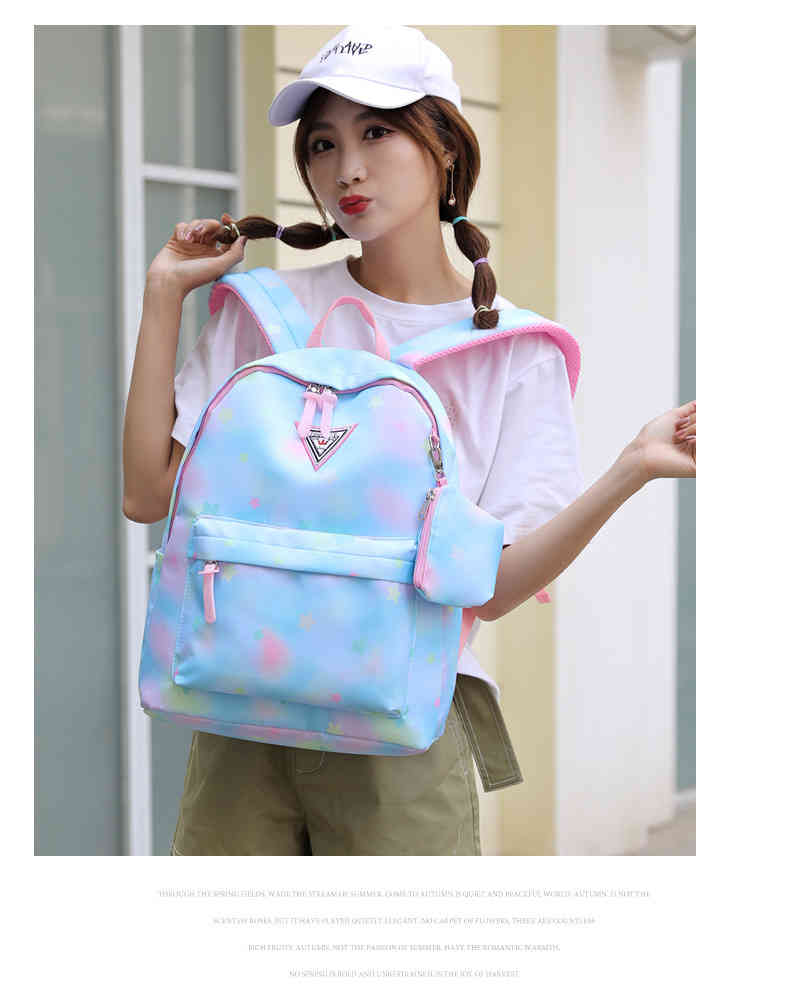 Trendy waterproof ventilated soft casual school bag oxford backpack for student(图20)