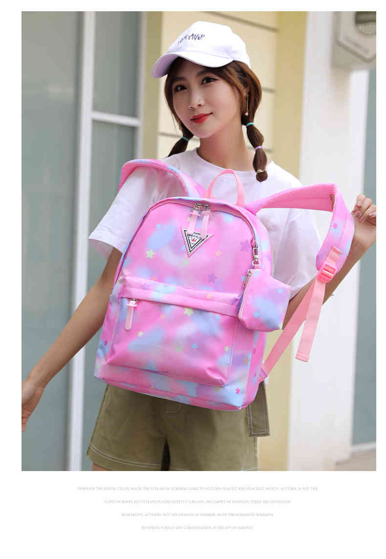 Trendy waterproof ventilated soft casual school bag oxford backpack for student(图18)