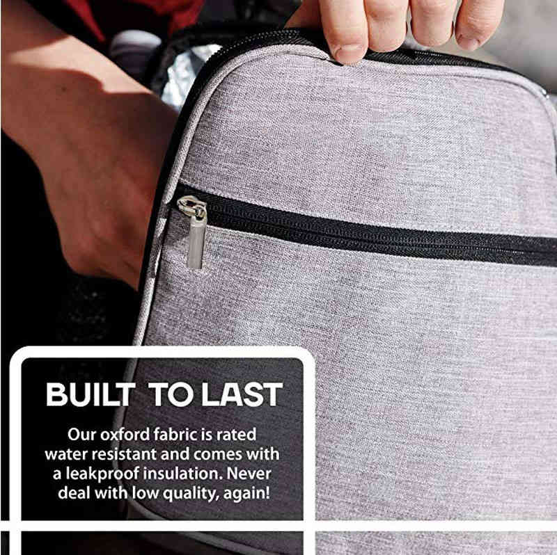 Oxford portable freezable picnic bag insulated lunch cooler bag with thick aluminum foil (图3)