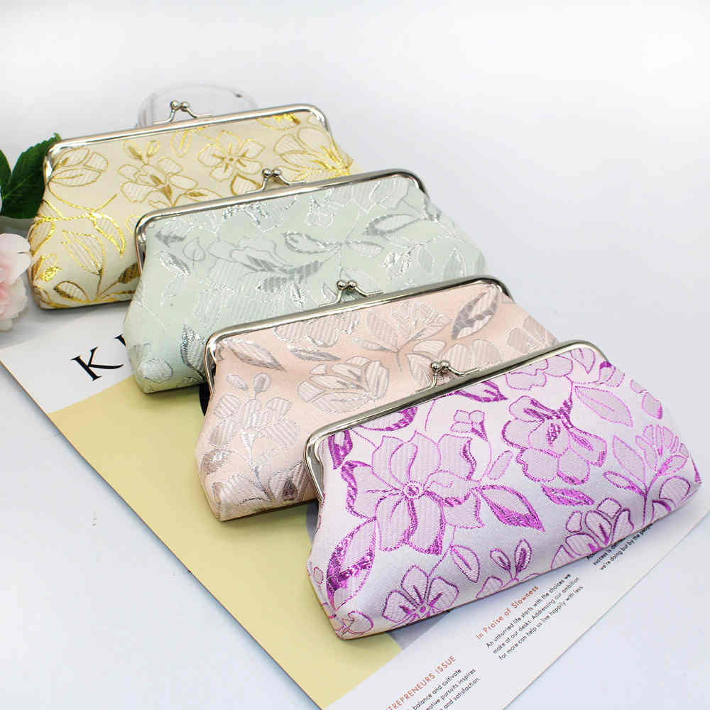 Personalised embroidered long style polyester womens ladies wallets purses handbags(图1)