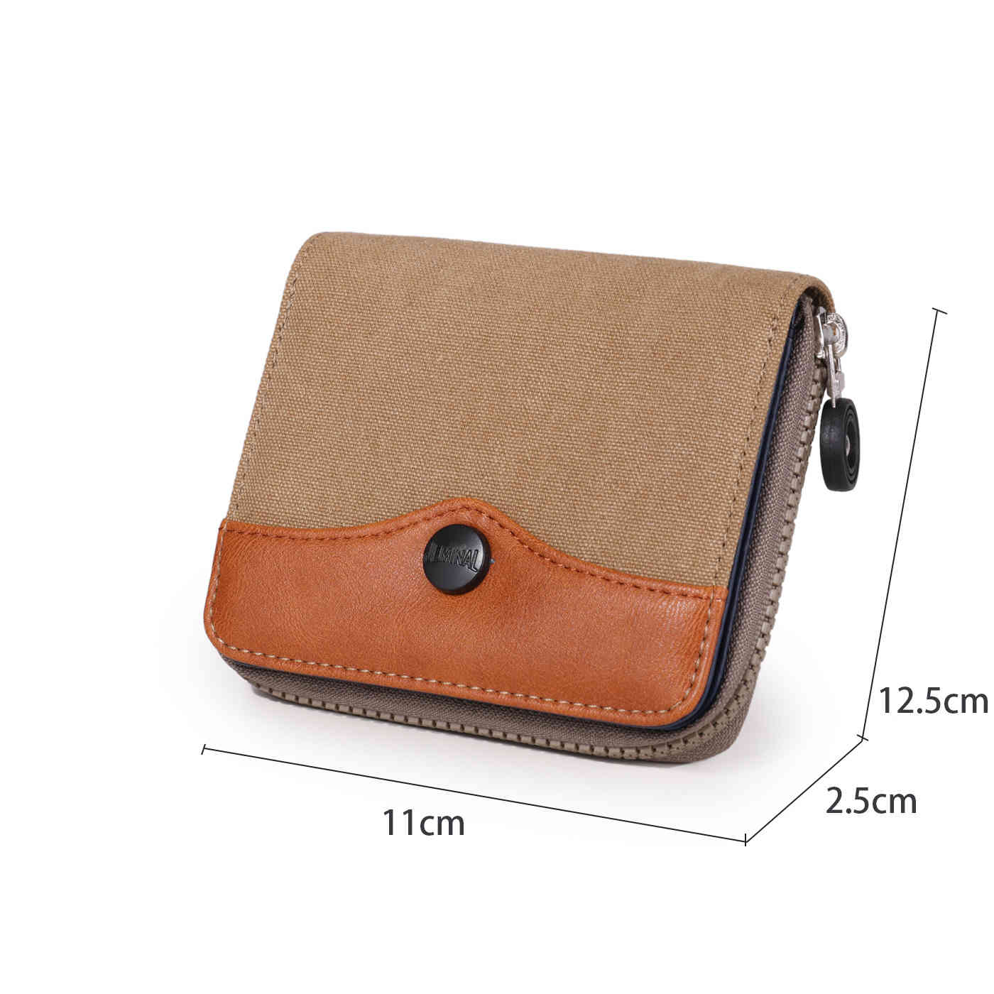 Men denim Jean fabric short style 2 folded anti-friction PU canvas wallet purse(图2)
