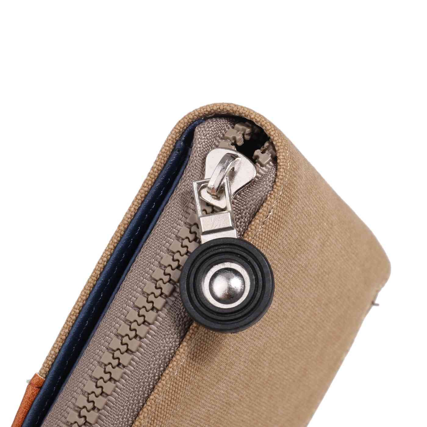 Men denim Jean fabric short style 2 folded anti-friction PU canvas wallet purse(图6)