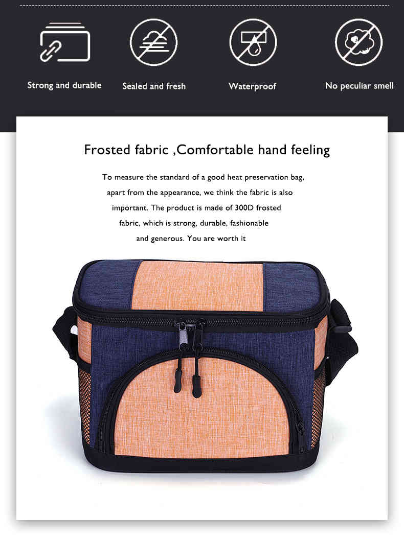 New fashion watertight two layer picnic freezable lunch cooler bag with large capacity(图4)