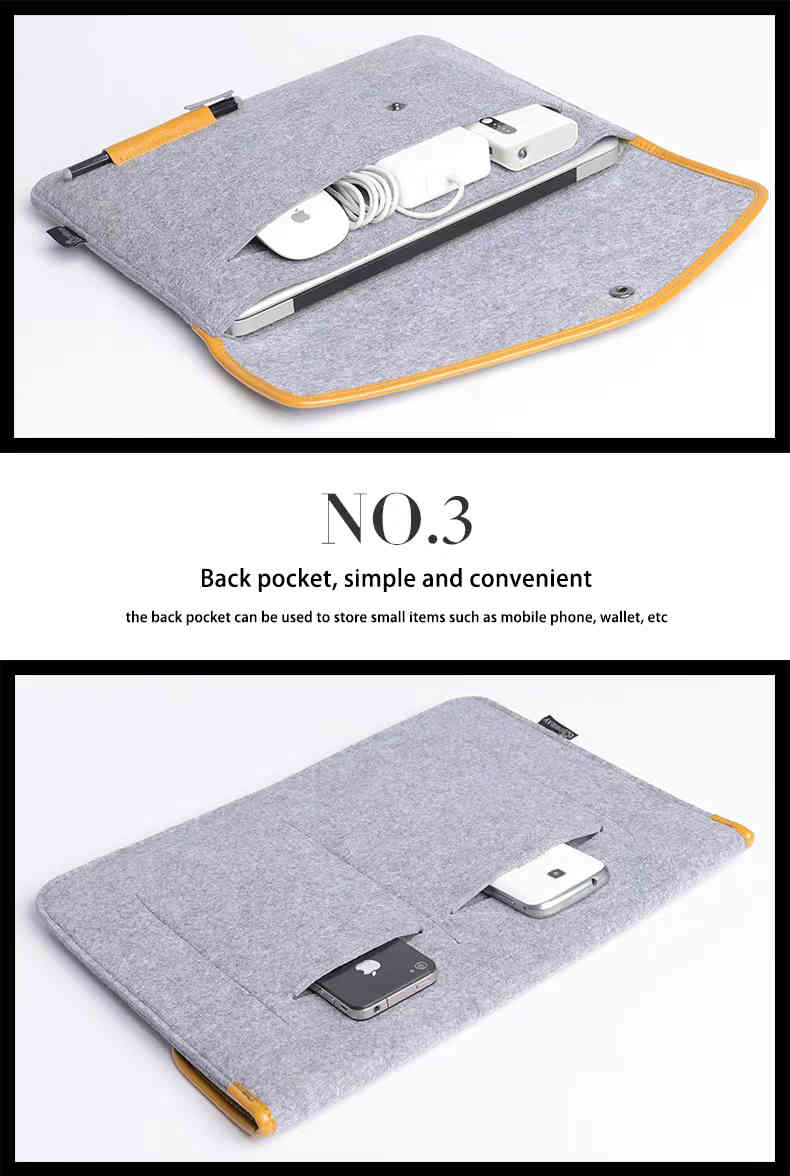 Eco-friendly felt laptop sleeve bag 11 12 13 13.3inch laptop tablet case for Macbook iPad Noyebook (图6)