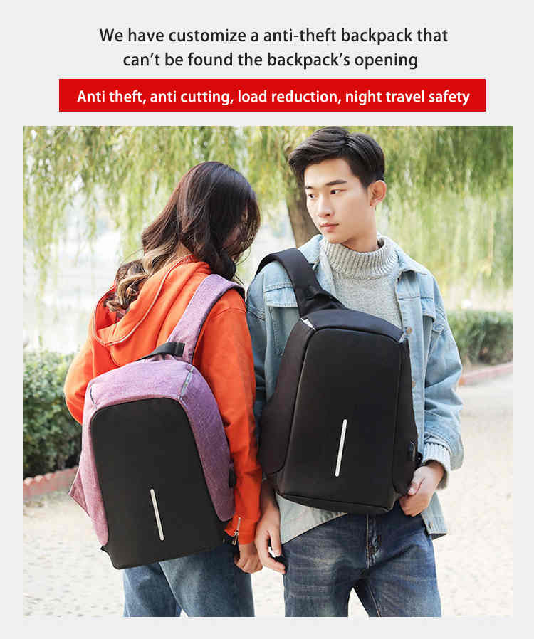 360°anti-theft business computer bag laptop backpack with usb charging port(图4)