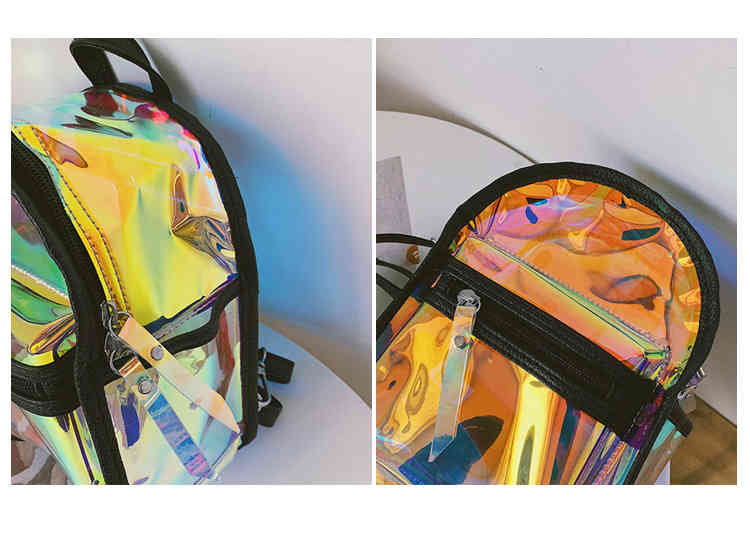 Waterproof jelly clear transparent PU leather crossbody shoulder bag backpack (图7)