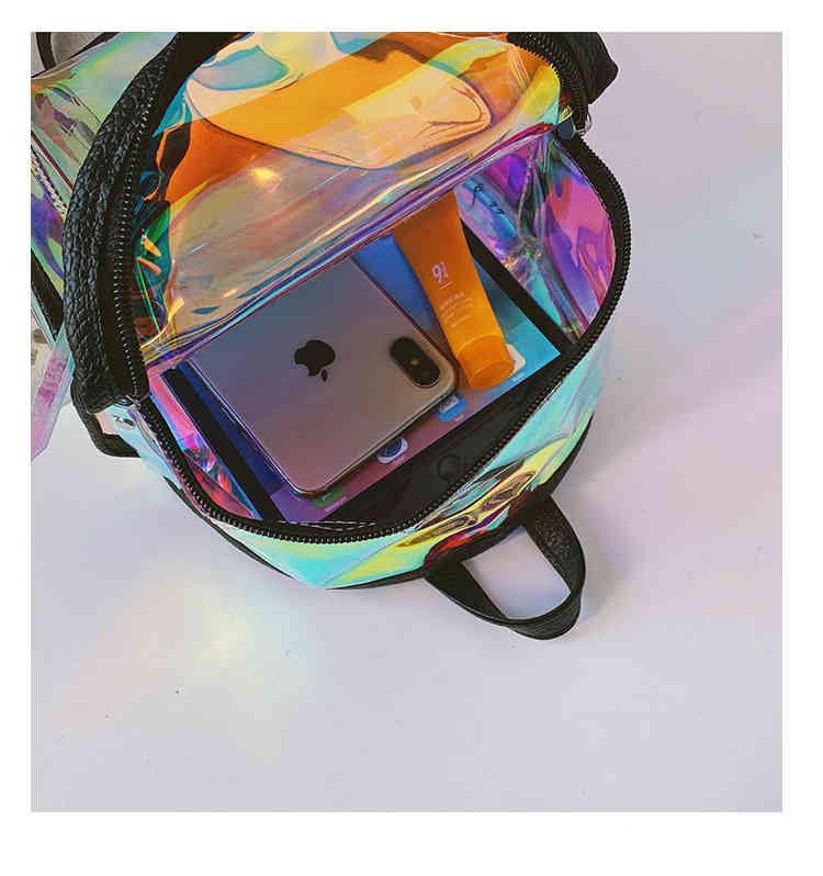 Waterproof jelly clear transparent PU leather crossbody shoulder bag backpack (图8)
