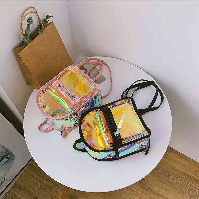 Waterproof jelly clear transparent PU leather crossbody shoulder bag backpack (图9)