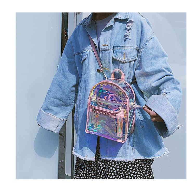 Waterproof jelly clear transparent PU leather crossbody shoulder bag backpack (图20)