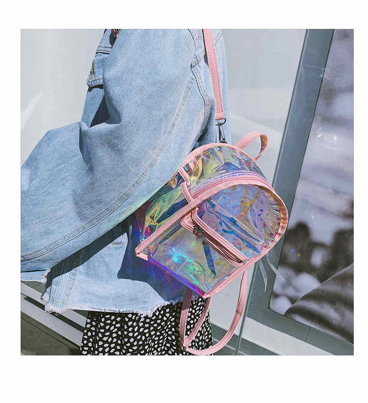 Waterproof jelly clear transparent PU leather crossbody shoulder bag backpack (图15)