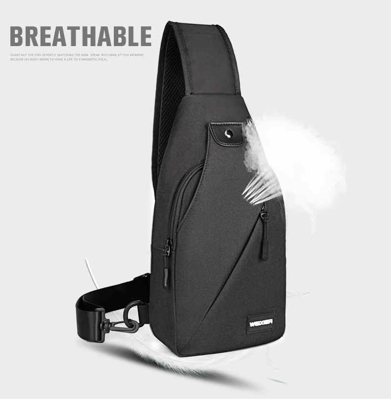 Mens water resistant oxford crossbody shoulder bag chest pack with multip pocket(图3)