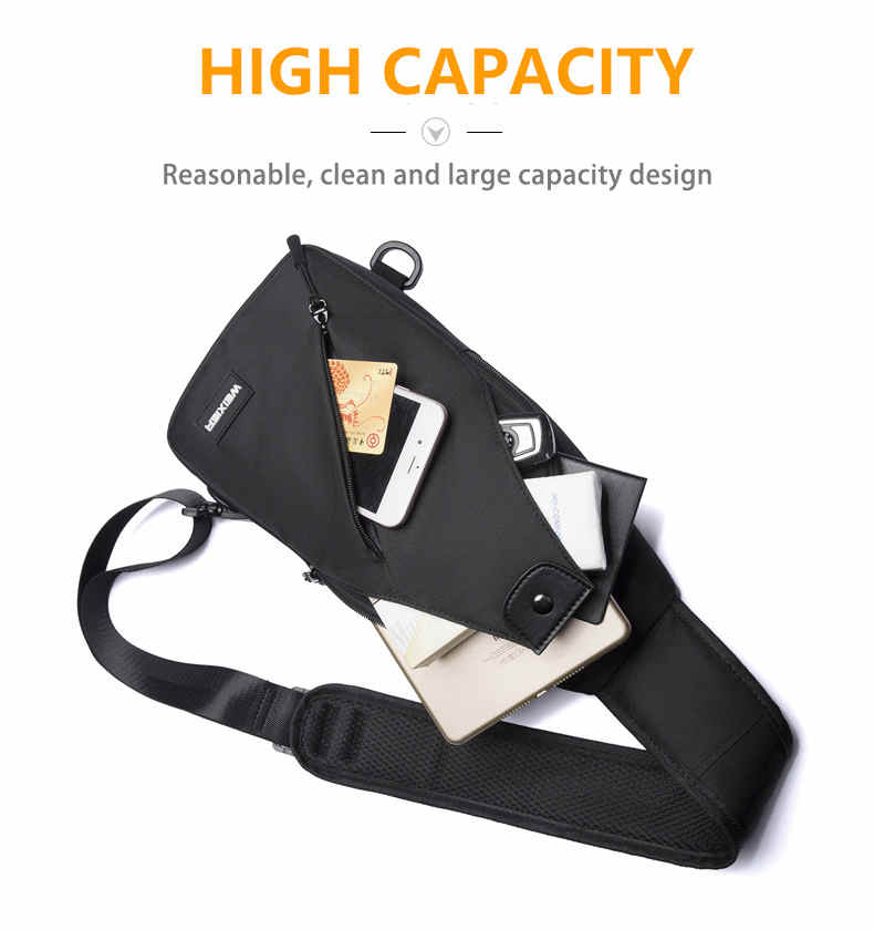 Mens water resistant oxford crossbody shoulder bag chest pack with multip pocket(图6)