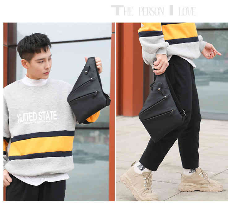 Anti-theft water resistant mens pu crossbody bag chest pack for running(图14)