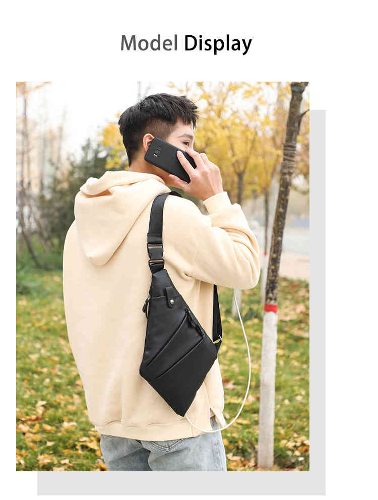 Anti-theft water resistant mens pu crossbody bag chest pack for running(图13)