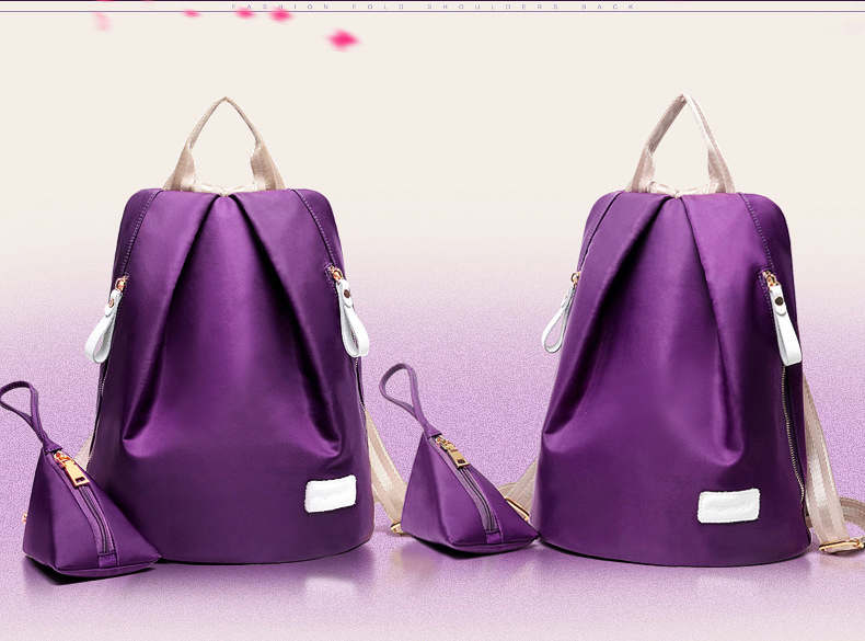 Waterproof shoulder pack women nylon backpack with coin purse(图5)