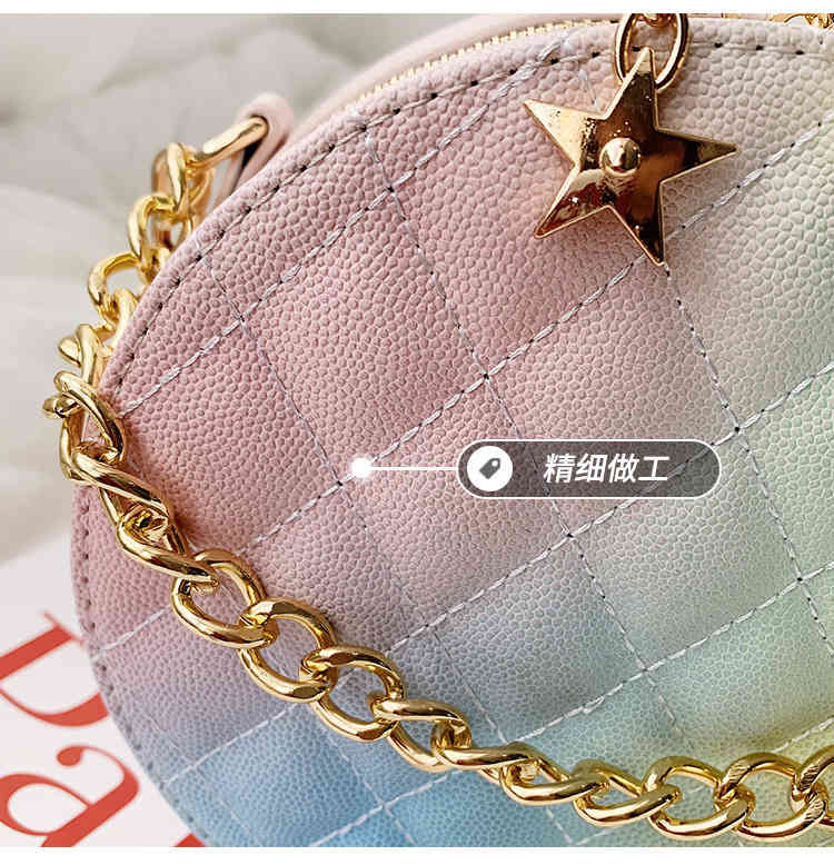 Mini luxury designer chain strap leather crossbody bag round for travel(图14)